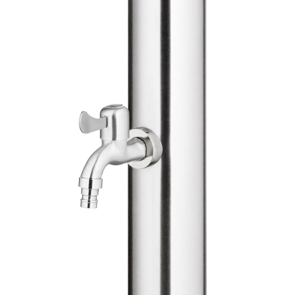 vidaXL Duș de grădină cu bază gri, 220 cm, oțel inoxidabil