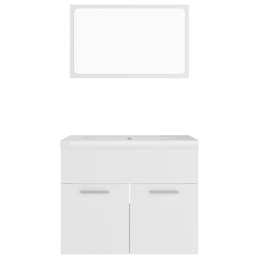 vidaXL Set mobilier de baie, alb, lemn prelucrat