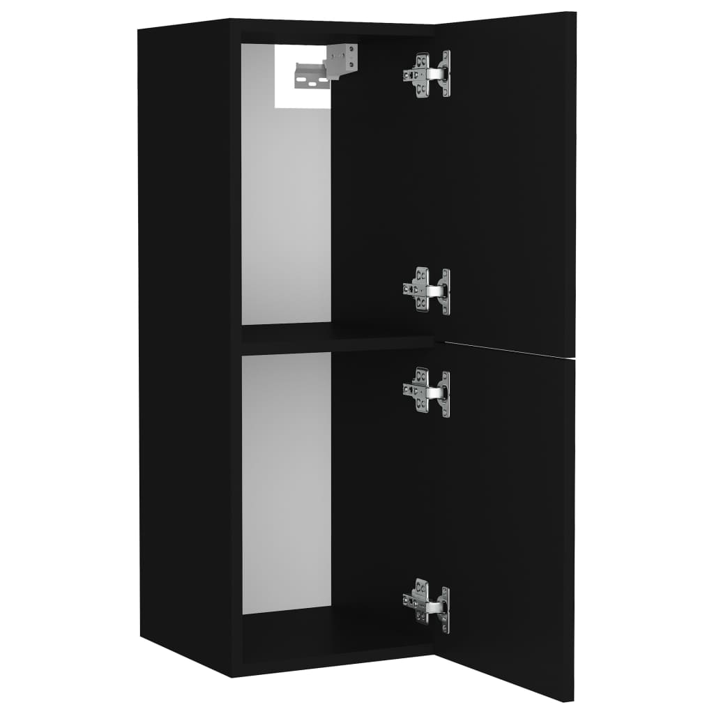 vidaXL Set mobilier de baie, negru, lemn prelucrat vidaXL Set mobilier de baie, negru, lemn prelucrat