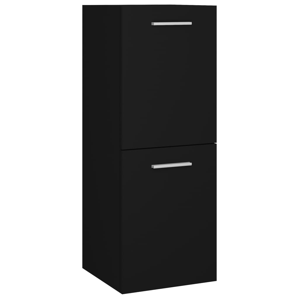 vidaXL Set mobilier de baie, negru, lemn prelucrat vidaXL Set mobilier de baie, negru, lemn prelucrat