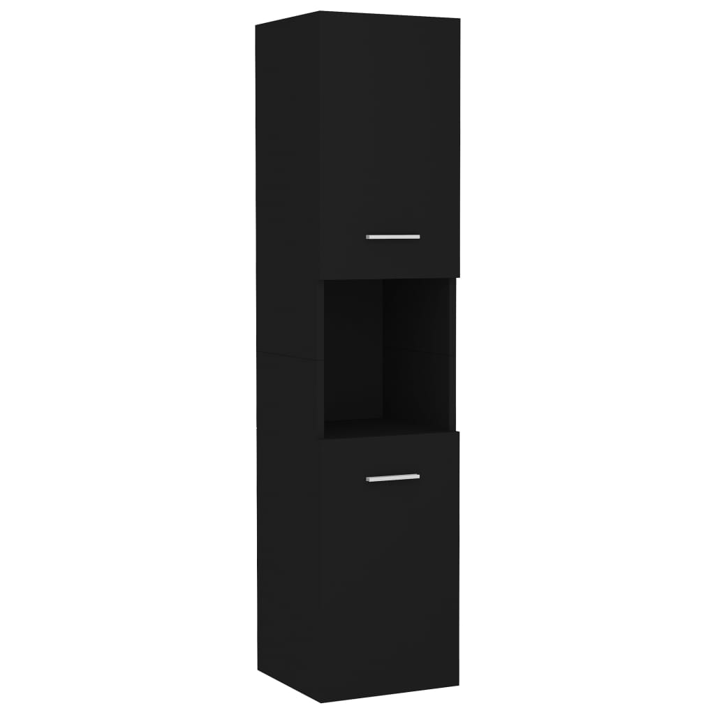 vidaXL Set mobilier de baie, negru, lemn prelucrat vidaXL Set mobilier de baie, negru, lemn prelucrat