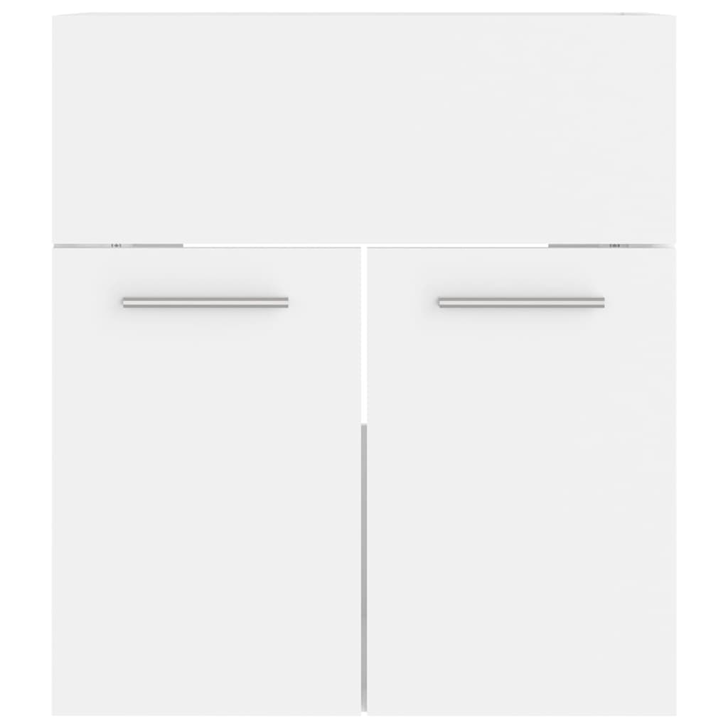 vidaXL Set mobilier de baie, alb, lemn prelucrat
