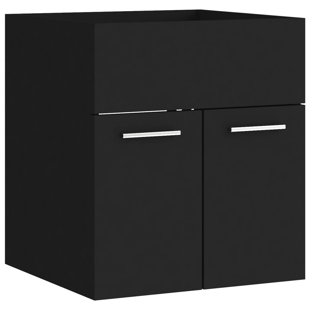 vidaXL Set mobilier de baie, negru, lemn prelucrat vidaXL Set mobilier de baie, negru, lemn prelucrat