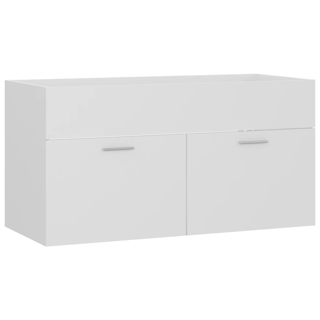 vidaXL Set mobilier de baie, alb, lemn prelucrat