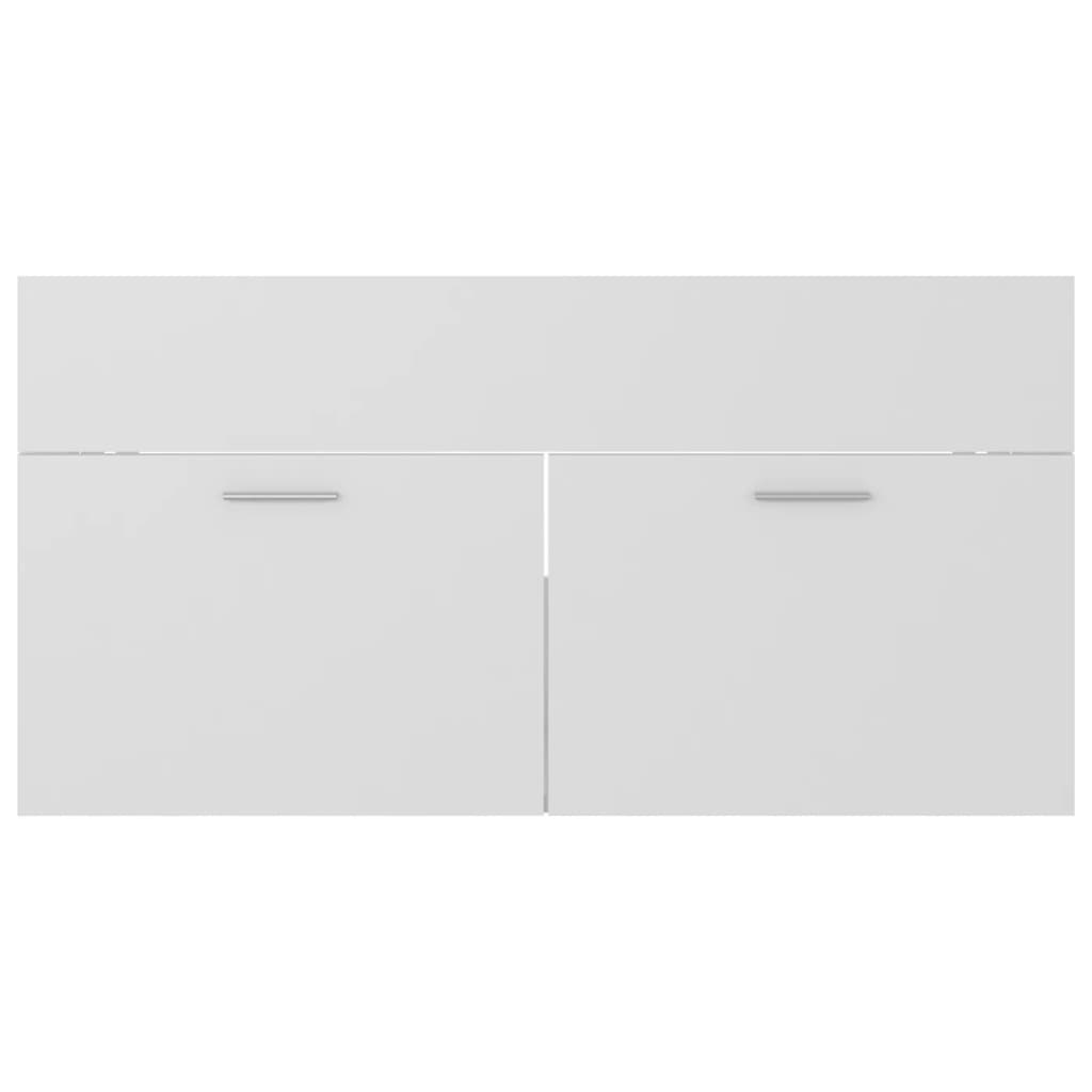 vidaXL Set mobilier de baie, alb, lemn prelucrat
