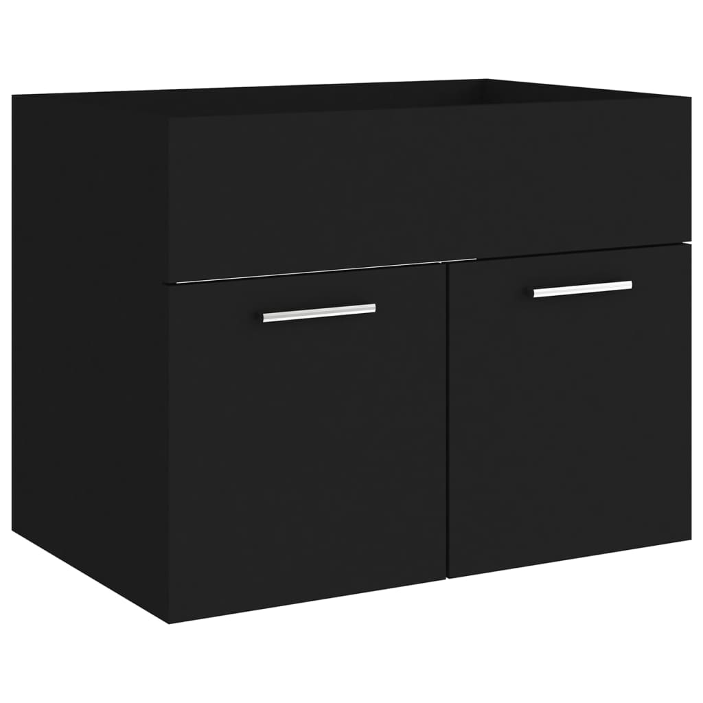 vidaXL Set mobilier de baie, negru, lemn prelucrat vidaXL Set mobilier de baie, negru, lemn prelucrat