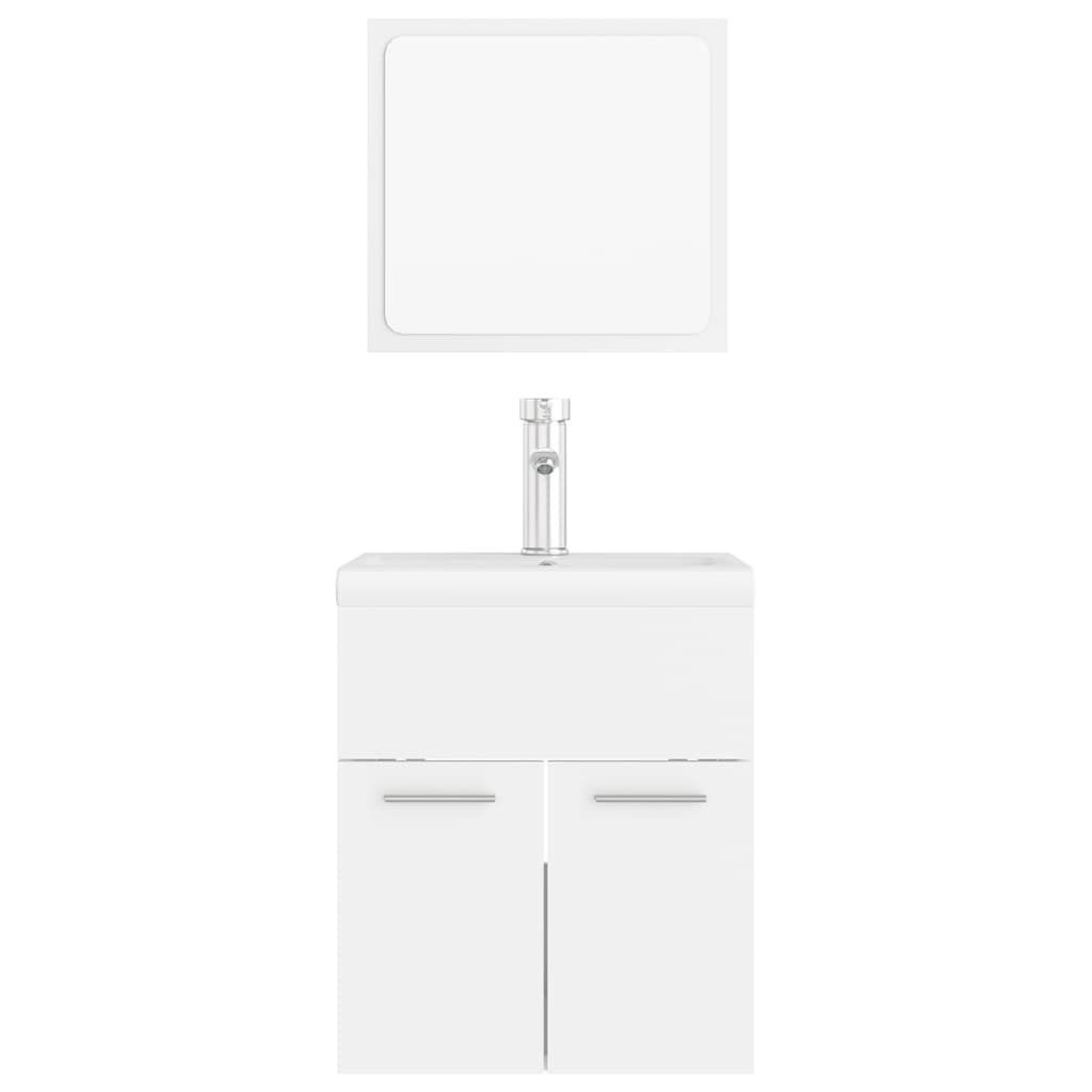 vidaXL Set mobilier de baie, alb, lemn prelucrat