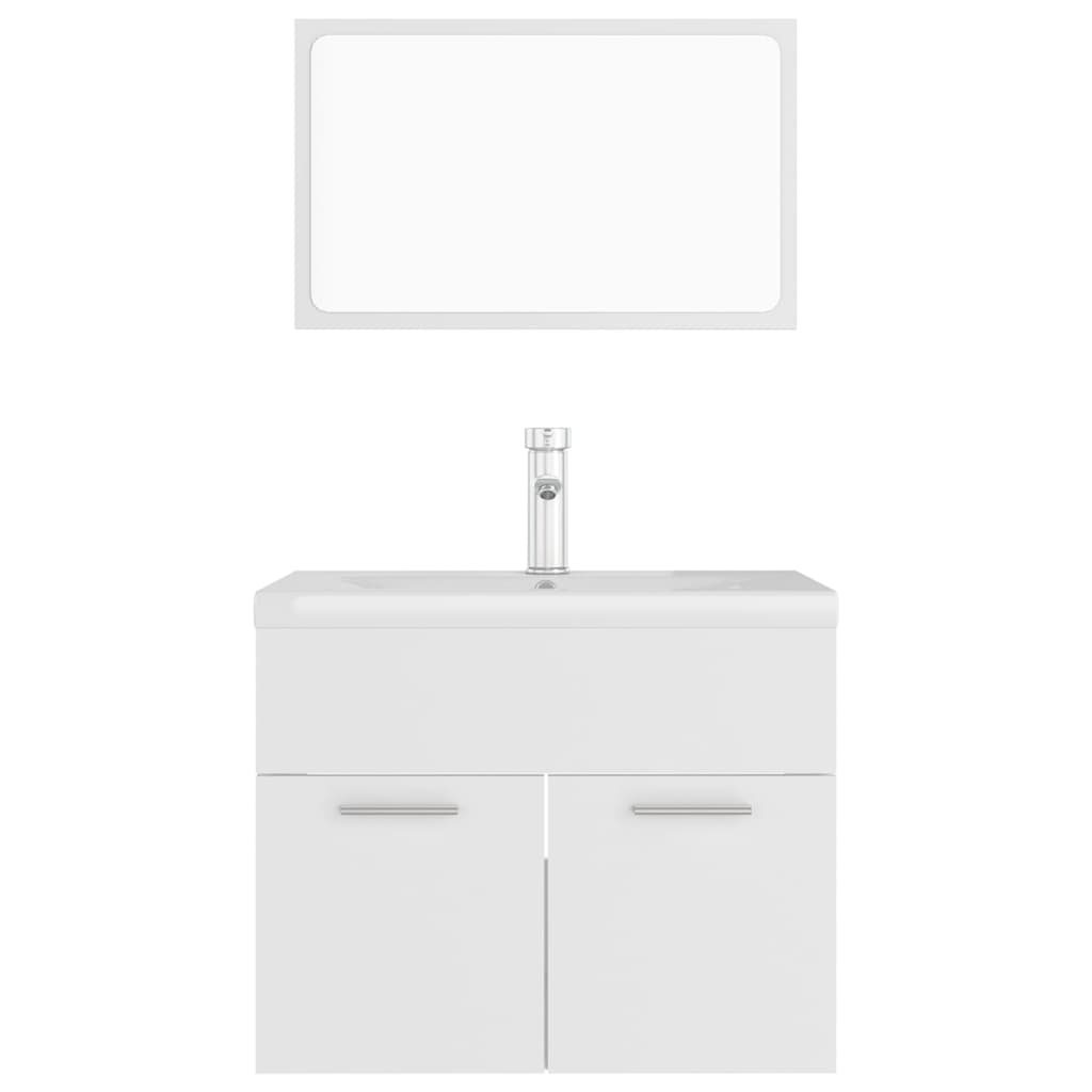 vidaXL Set mobilier de baie, alb, lemn prelucrat