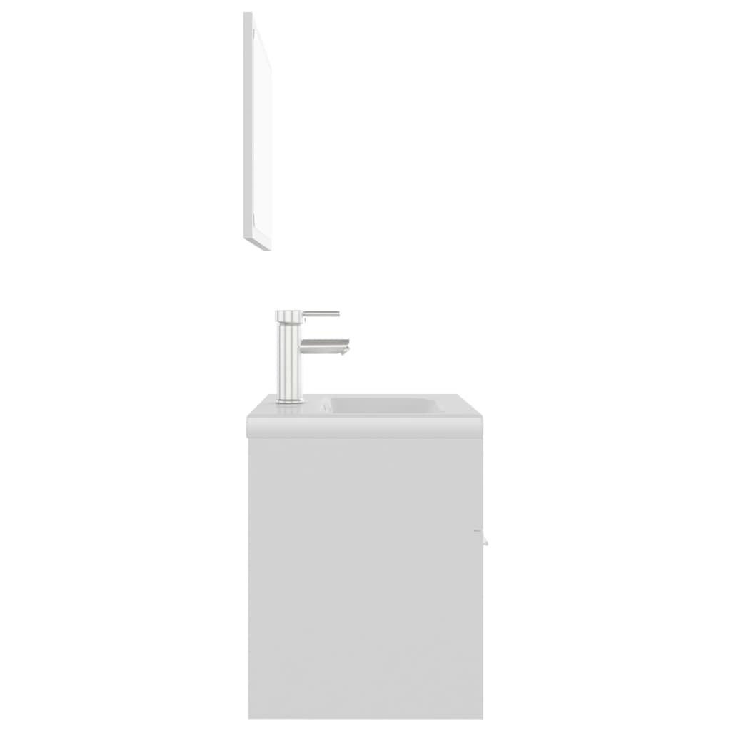 vidaXL Set mobilier de baie, alb, lemn prelucrat