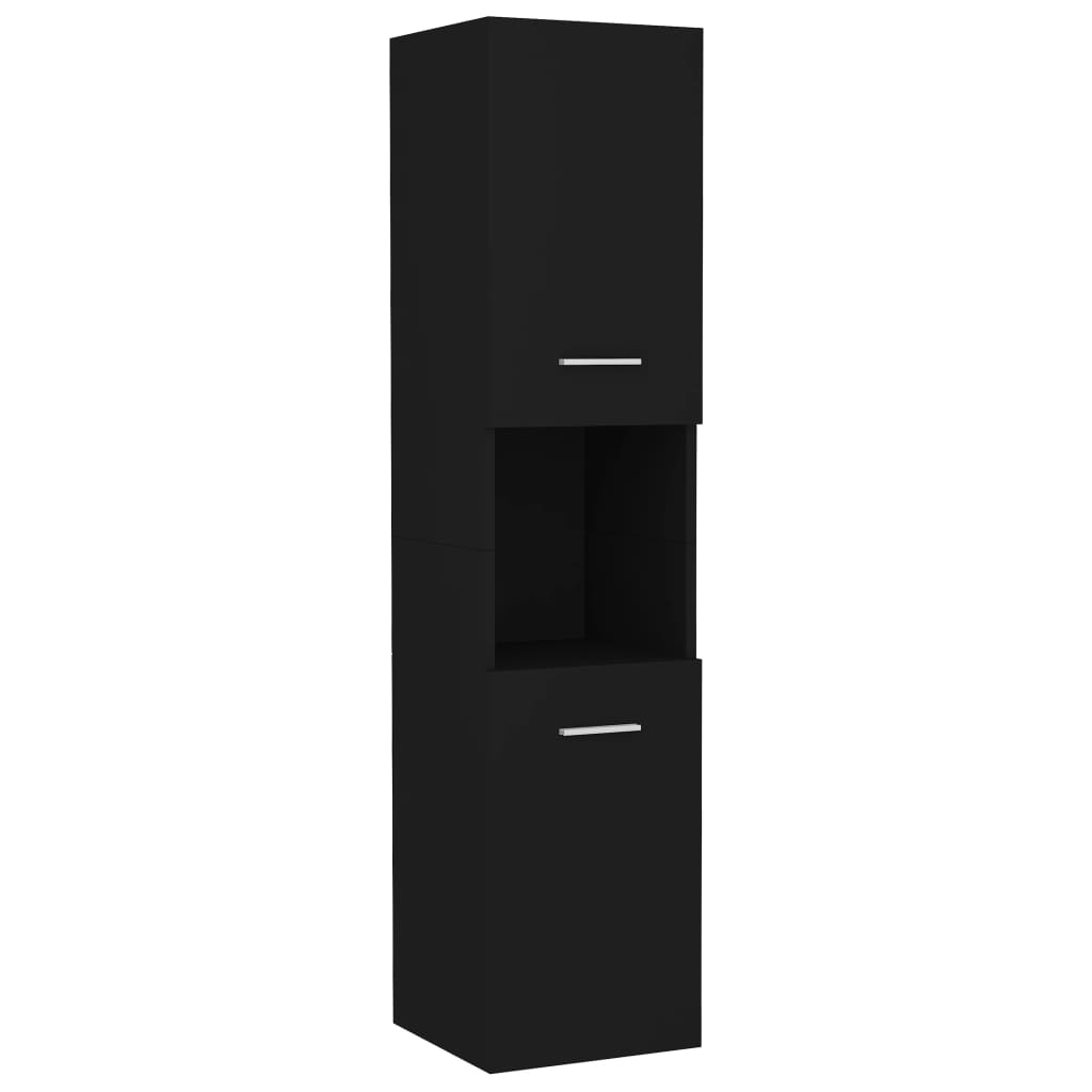 vidaXL Set mobilier de baie, negru, lemn prelucrat vidaXL Set mobilier de baie, negru, lemn prelucrat