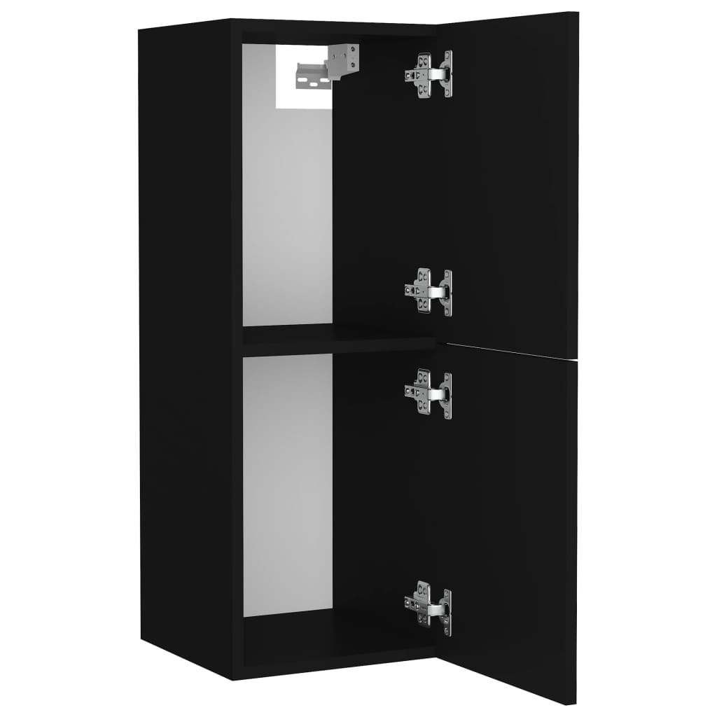 vidaXL Set mobilier de baie, negru, lemn prelucrat vidaXL Set mobilier de baie, negru, lemn prelucrat