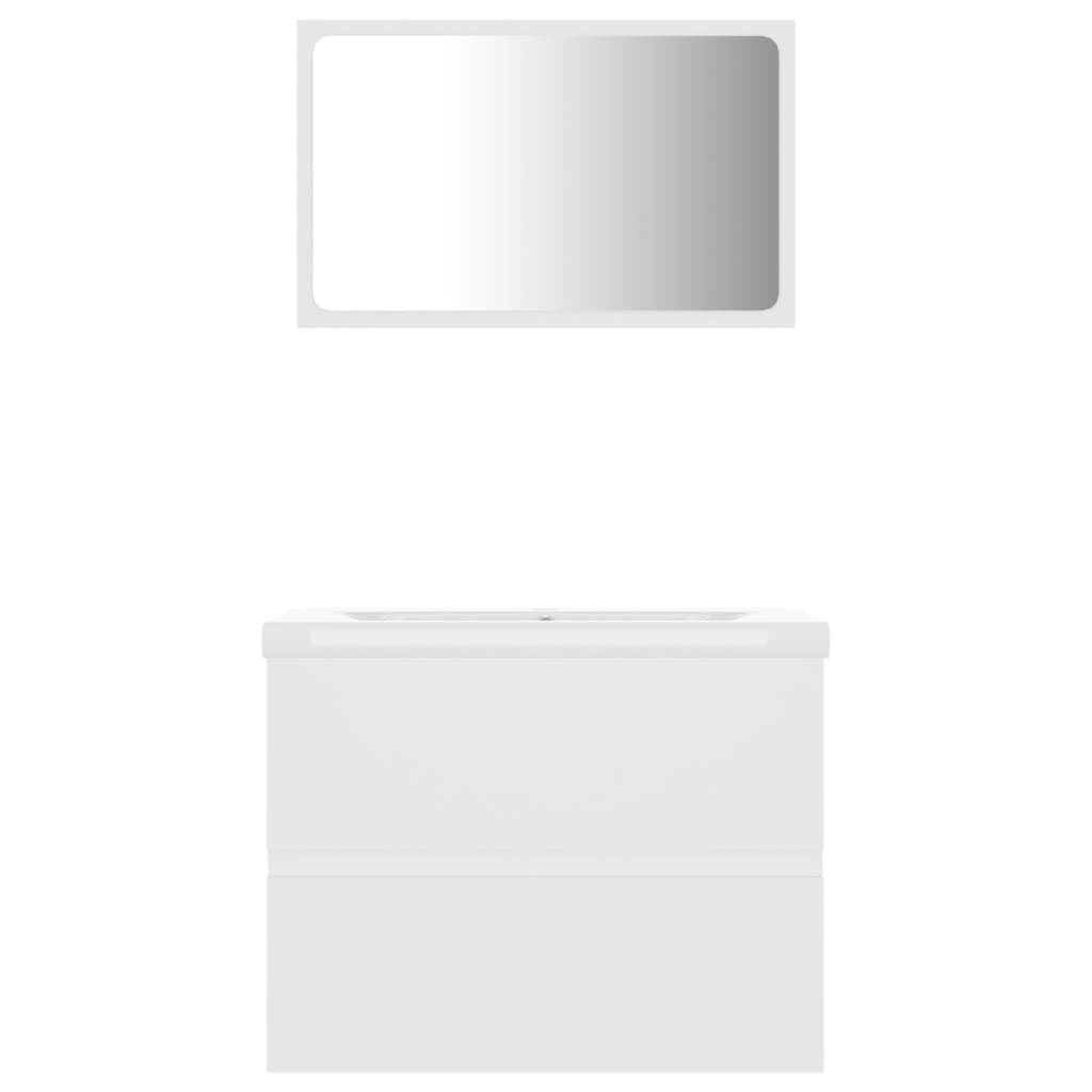 vidaXL Set mobilier de baie, alb, lemn prelucrat