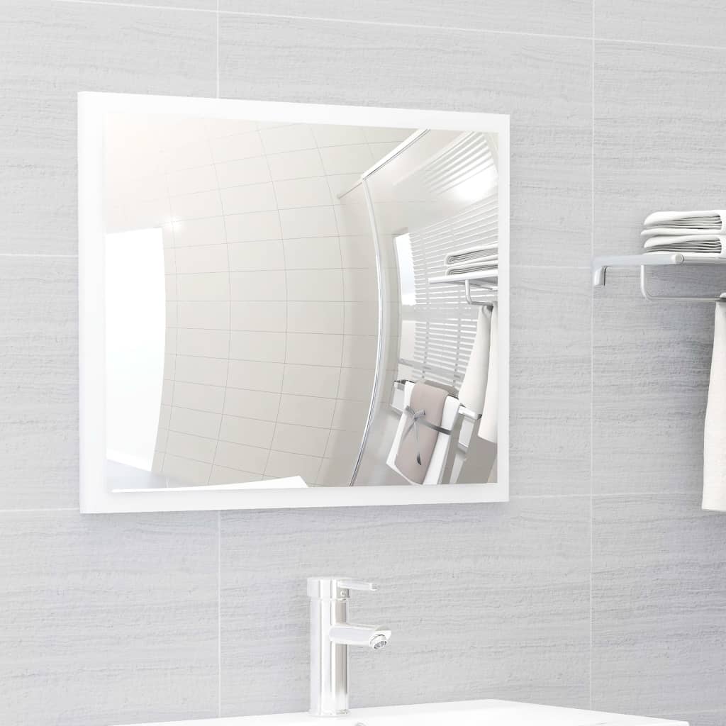 vidaXL Set mobilier de baie, alb extralucios, lemn prelucrat