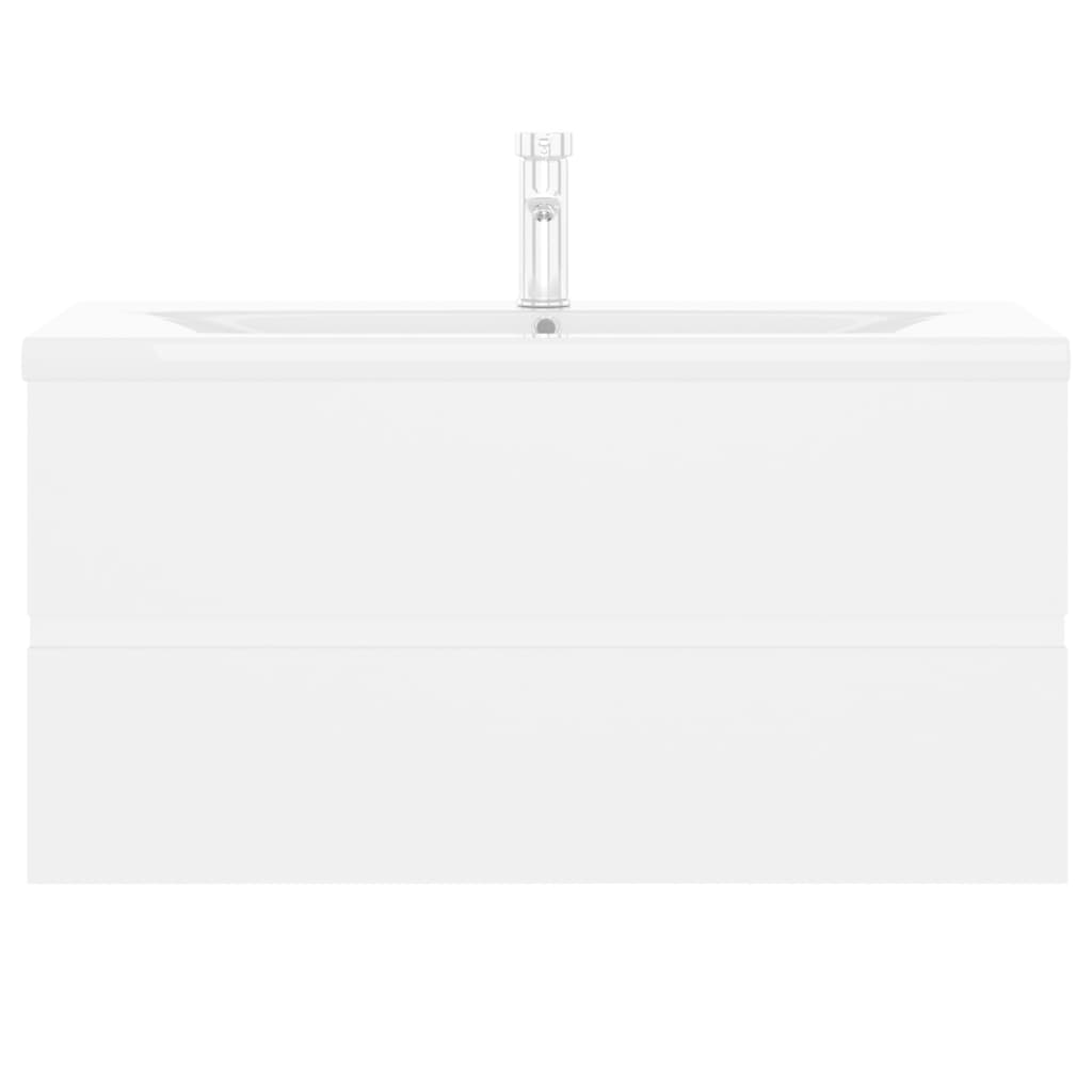 vidaXL Dulap cu chiuvetă încorporată, alb, lemn prelucrat