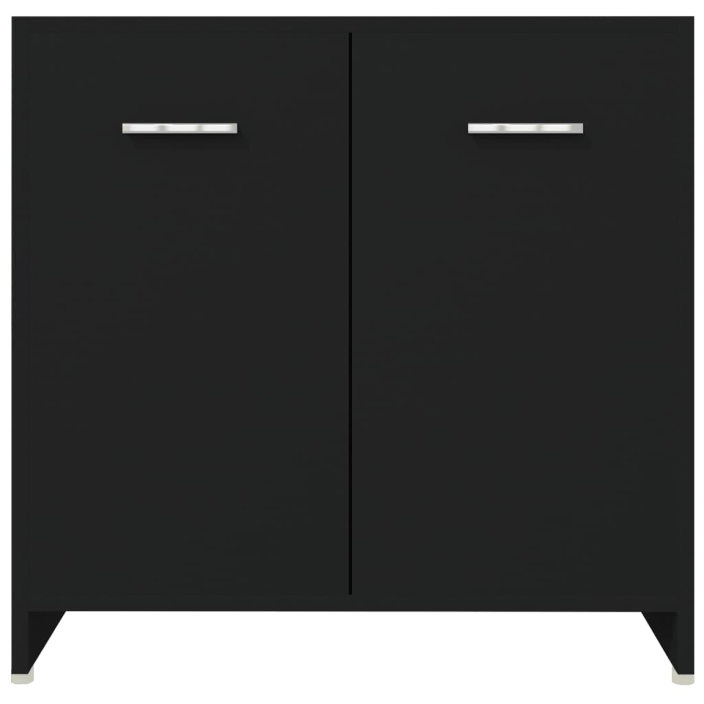 vidaXL Set mobilier de baie, 4 piese, negru