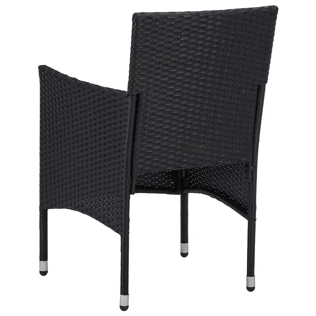 vidaXL Set mobilier de grădină, 3 piese, negru