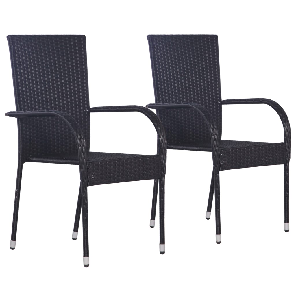 vidaXL Set mobilier de grădină, 3 piese, negru vidaXL Set mobilier de grădină, 3 piese, negru