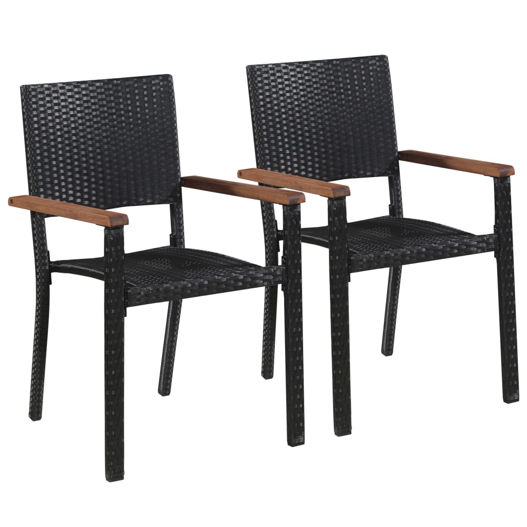 vidaXL Set mobilier de grădină, 3 piese, negru