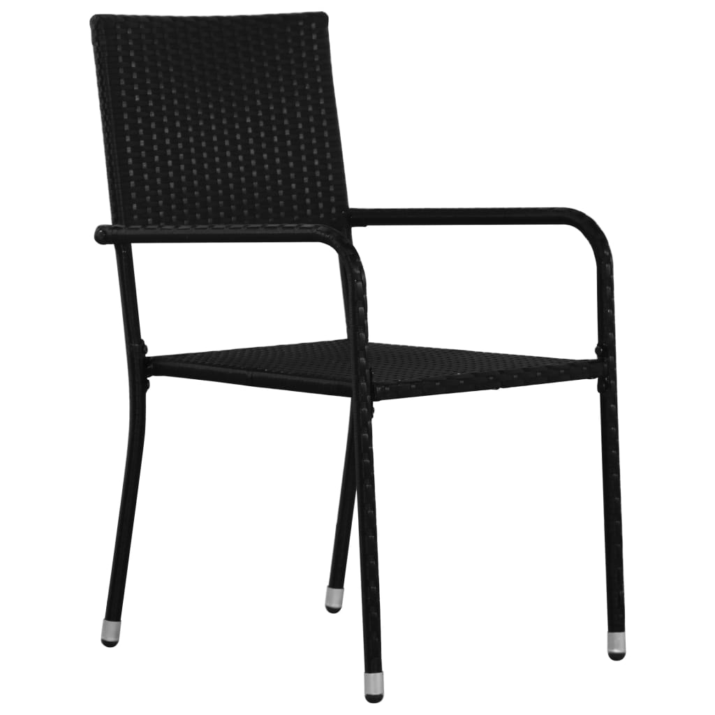vidaXL Set mobilier de grădină, 3 piese, negru