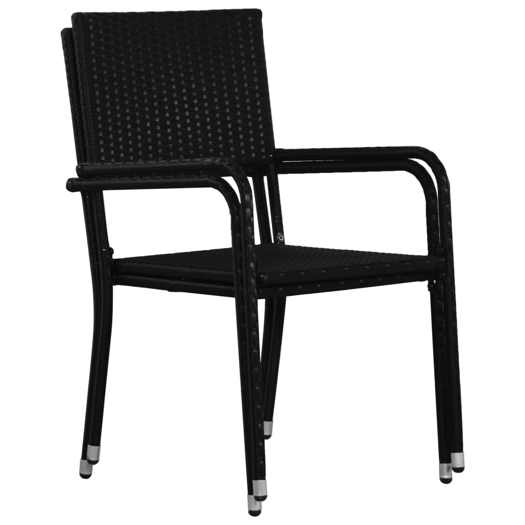 vidaXL Set mobilier de grădină, 3 piese, negru