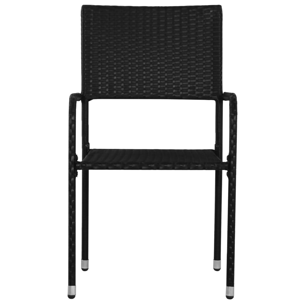 vidaXL Set mobilier de grădină, 3 piese, negru
