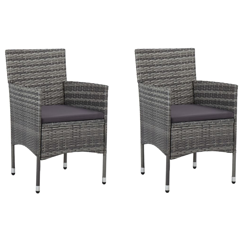 vidaXL Set mobilier de grădină, 3 piese, gri vidaXL Set mobilier de grădină, 3 piese, gri