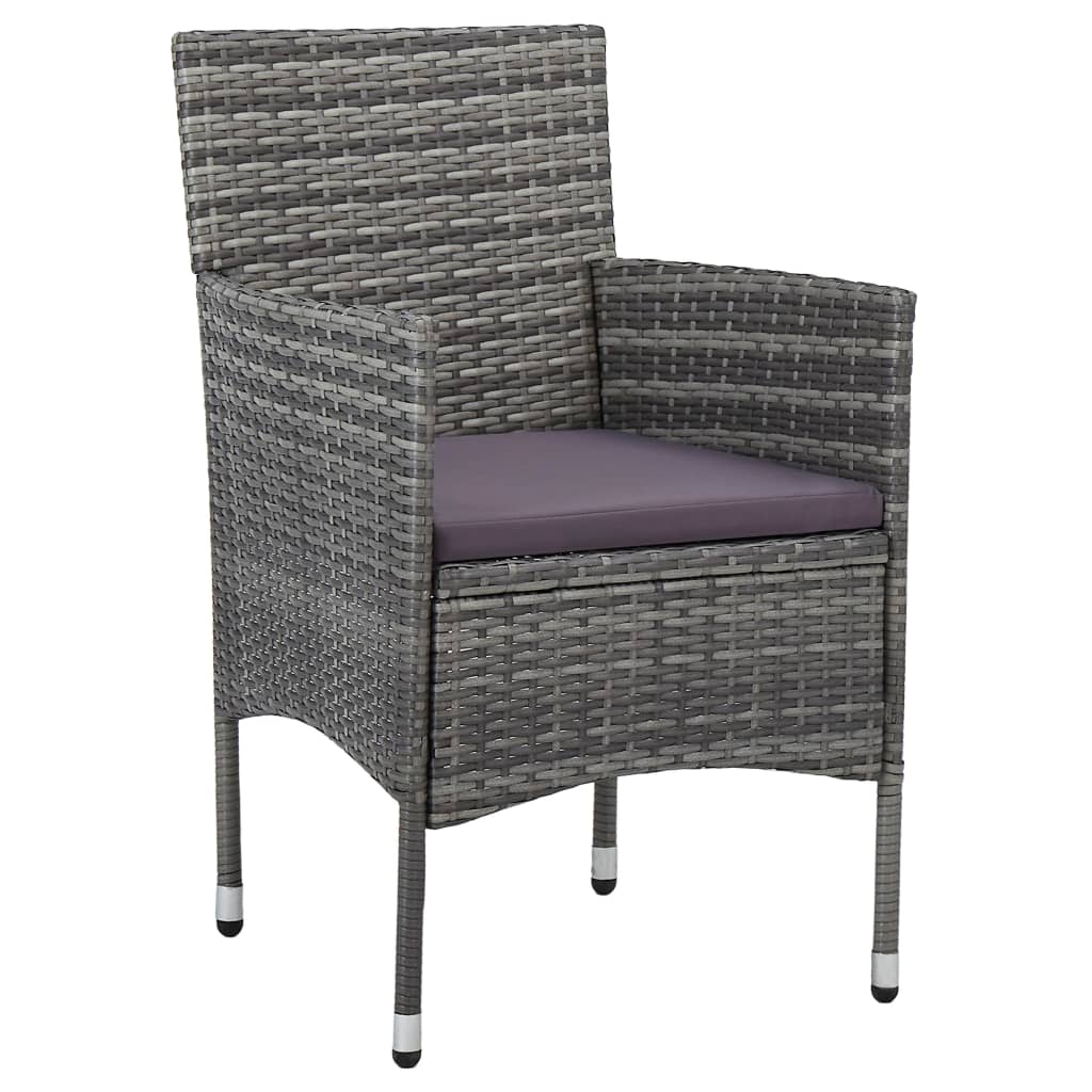 vidaXL Set mobilier de grădină, 3 piese, gri vidaXL Set mobilier de grădină, 3 piese, gri