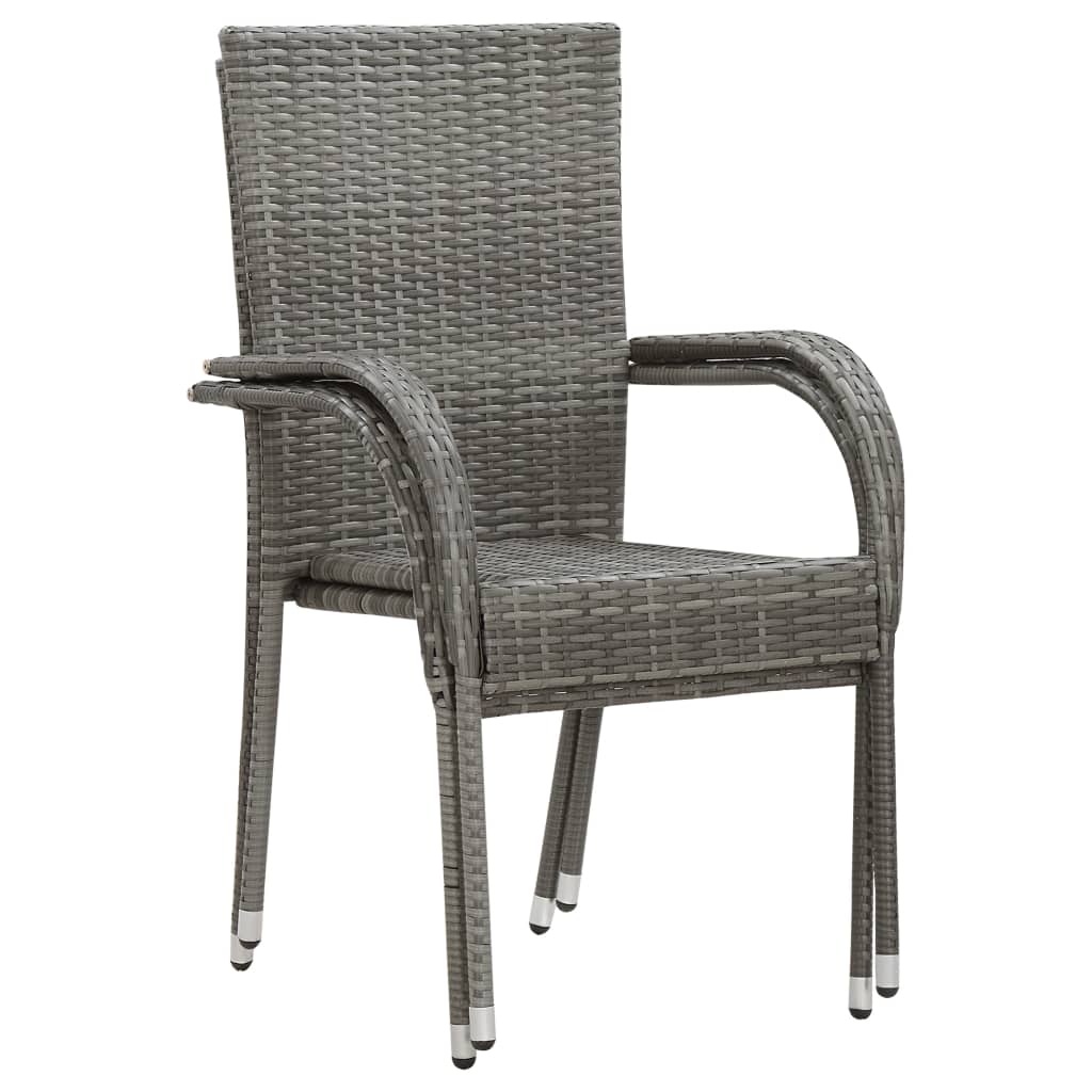 vidaXL Set mobilier de grădină, 3 piese, gri vidaXL Set mobilier de grădină, 3 piese, gri
