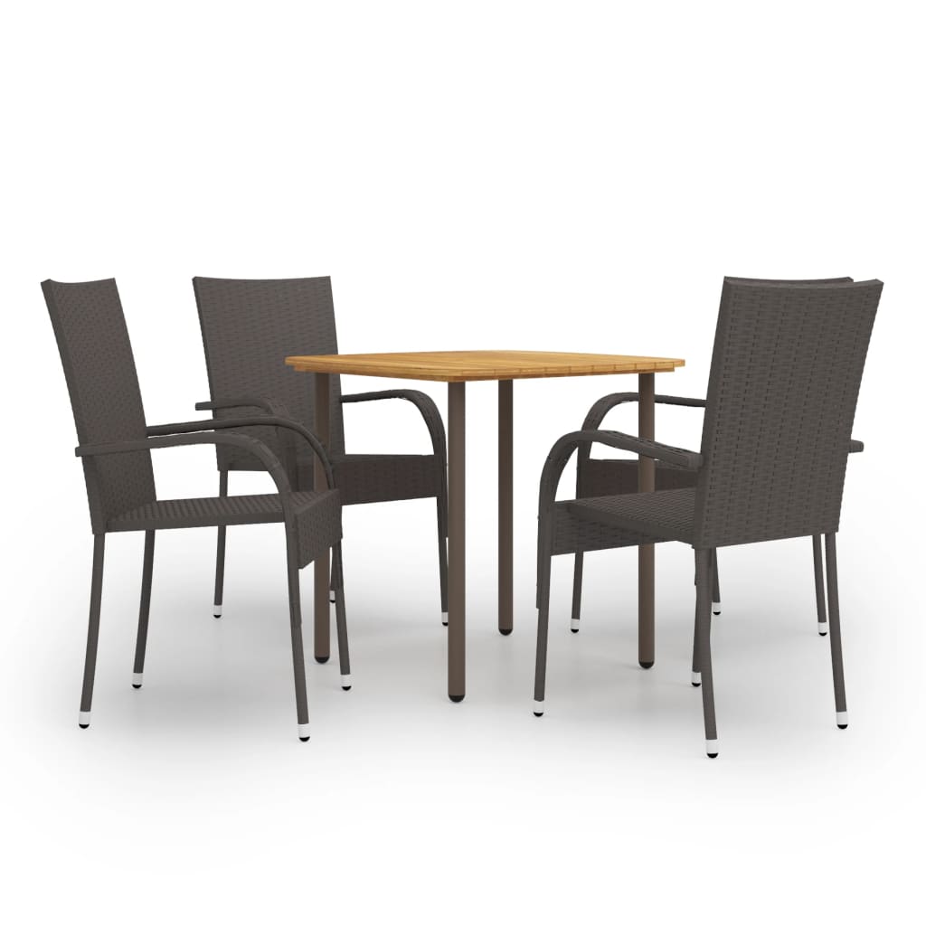 vidaXL Set mobilier de grădină, 5 piese, maro, poliratan vidaXL Set mobilier de grădină, 5 piese, maro, poliratan
