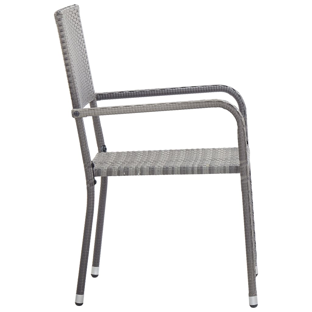 vidaXL Set mobilier de grădină, 3 piese, gri, poliratan vidaXL Set mobilier de grădină, 3 piese, gri, poliratan