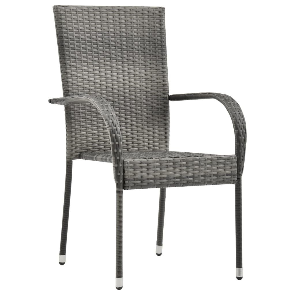 vidaXL Set mobilier de grădină, 5 piese, gri, poliratan vidaXL Set mobilier de grădină, 5 piese, gri, poliratan