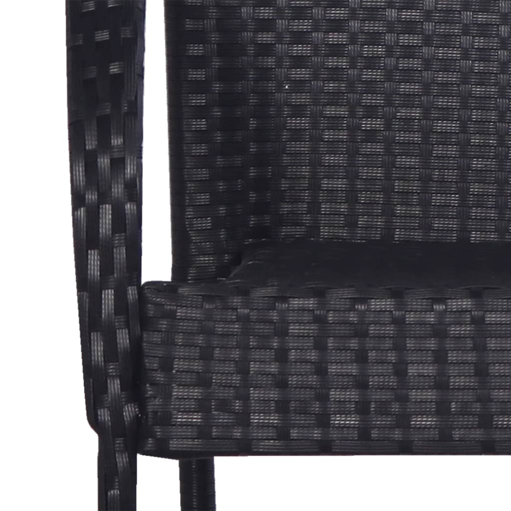 vidaXL Set mobilier de grădină, 7 piese, negru, poliratan