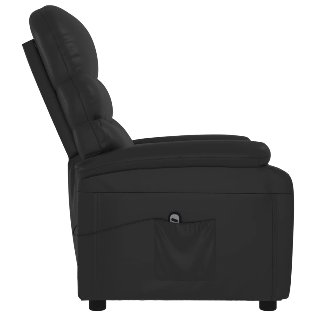 vidaXL Fotoliu rabatabil electric, negru, piele ecologică