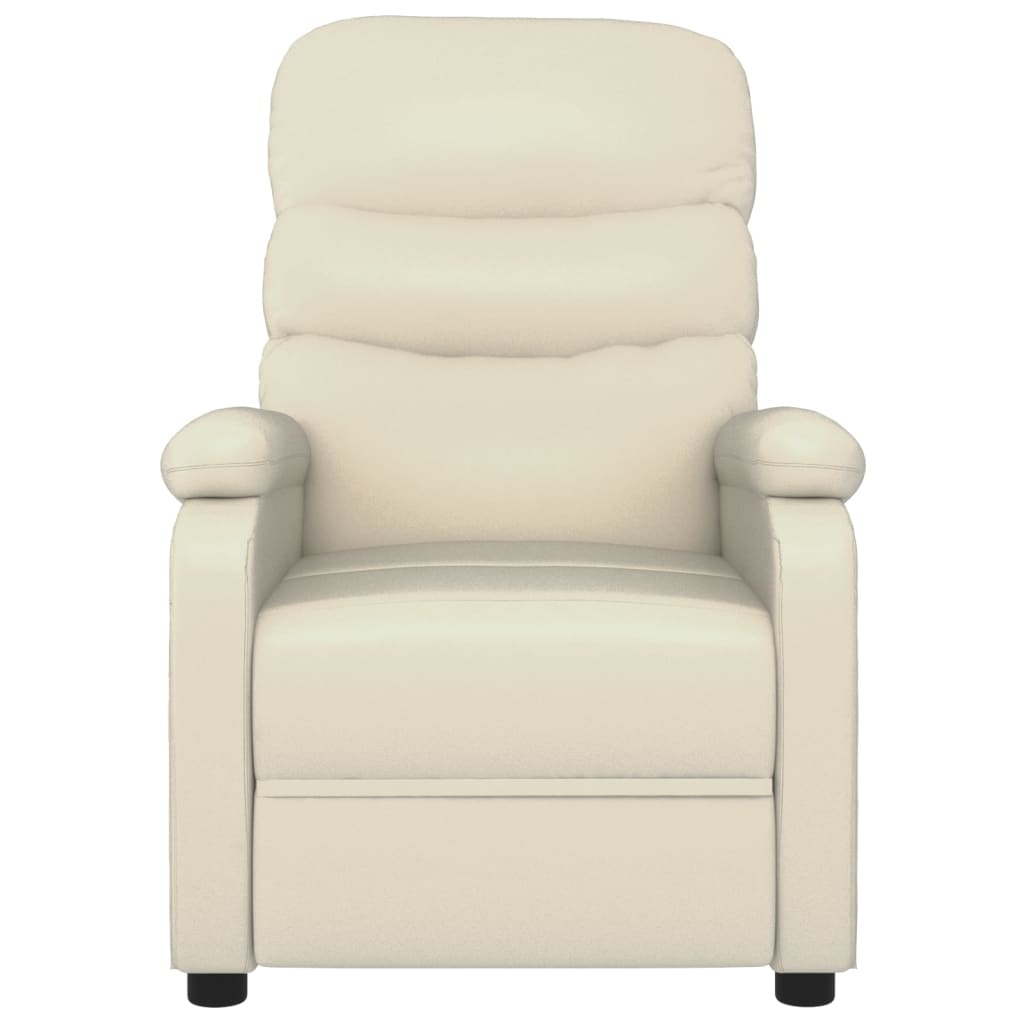 vidaXL Fotoliu rabatabil electric, crem, piele ecologică