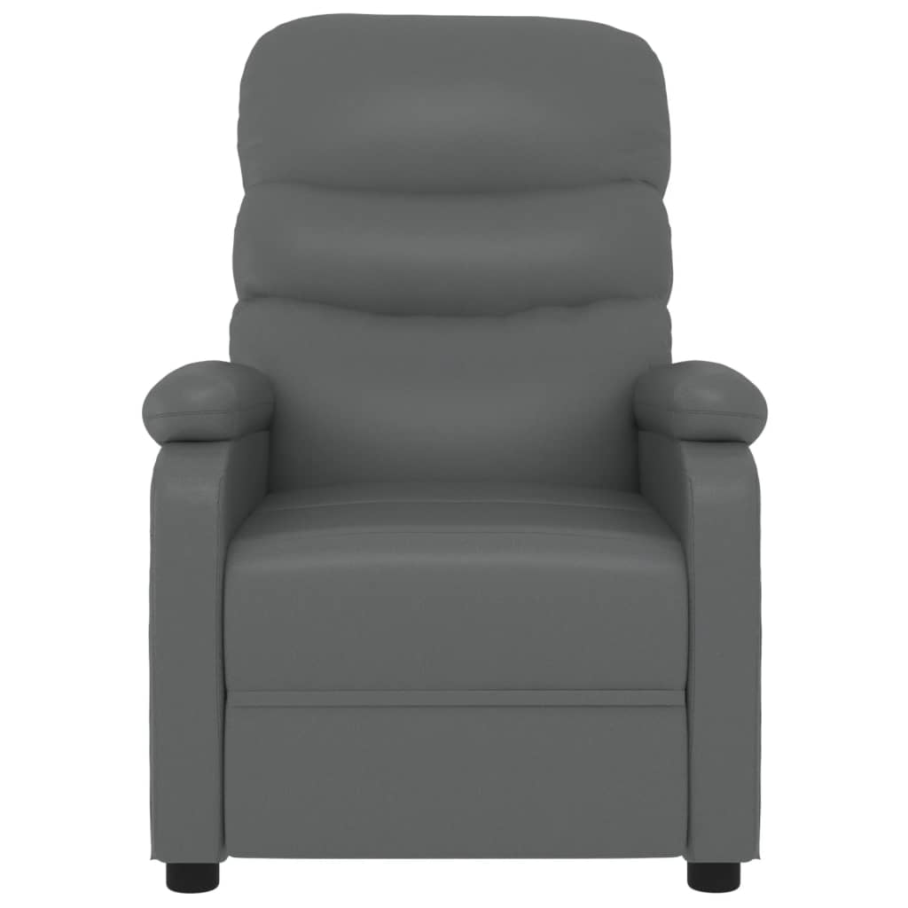 vidaXL Fotoliu rabatabil electric, gri, piele ecologică