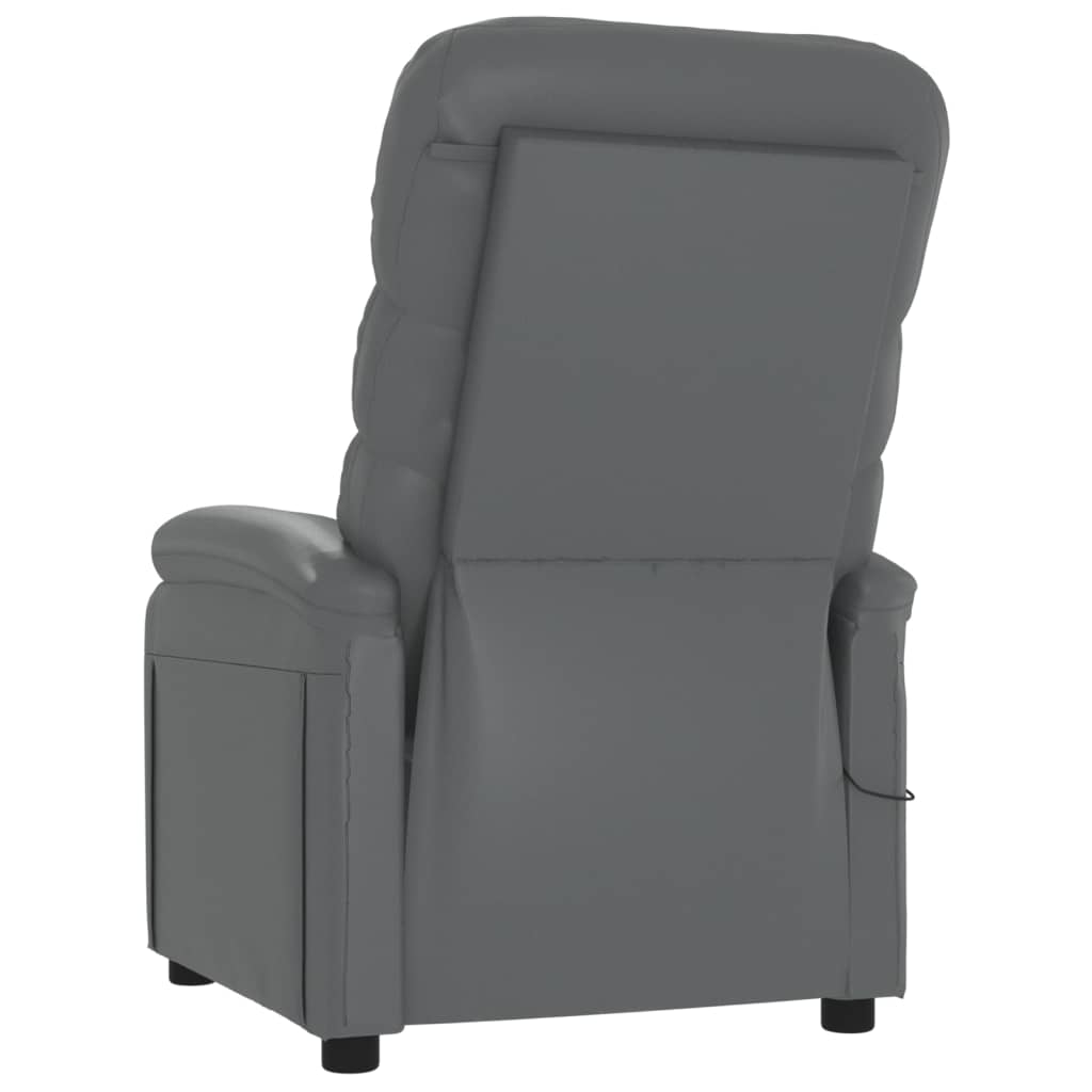 vidaXL Fotoliu rabatabil electric, gri, piele ecologică