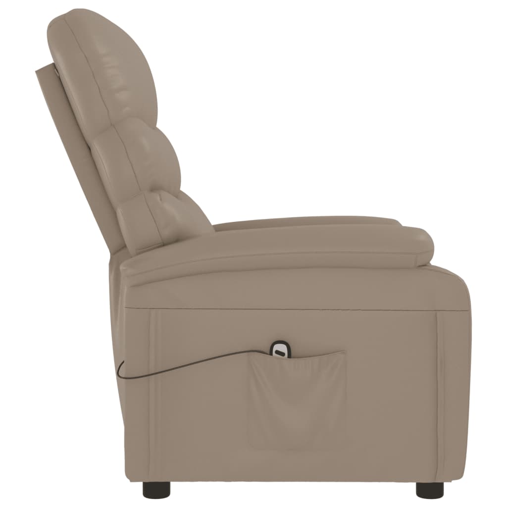 vidaXL Fotoliu rabatabil electric, cappuccino, piele ecologică