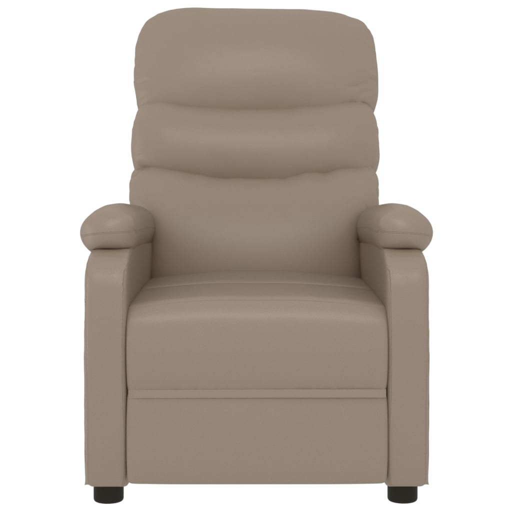 vidaXL Fotoliu de masaj electric, cappuccino, piele ecologică