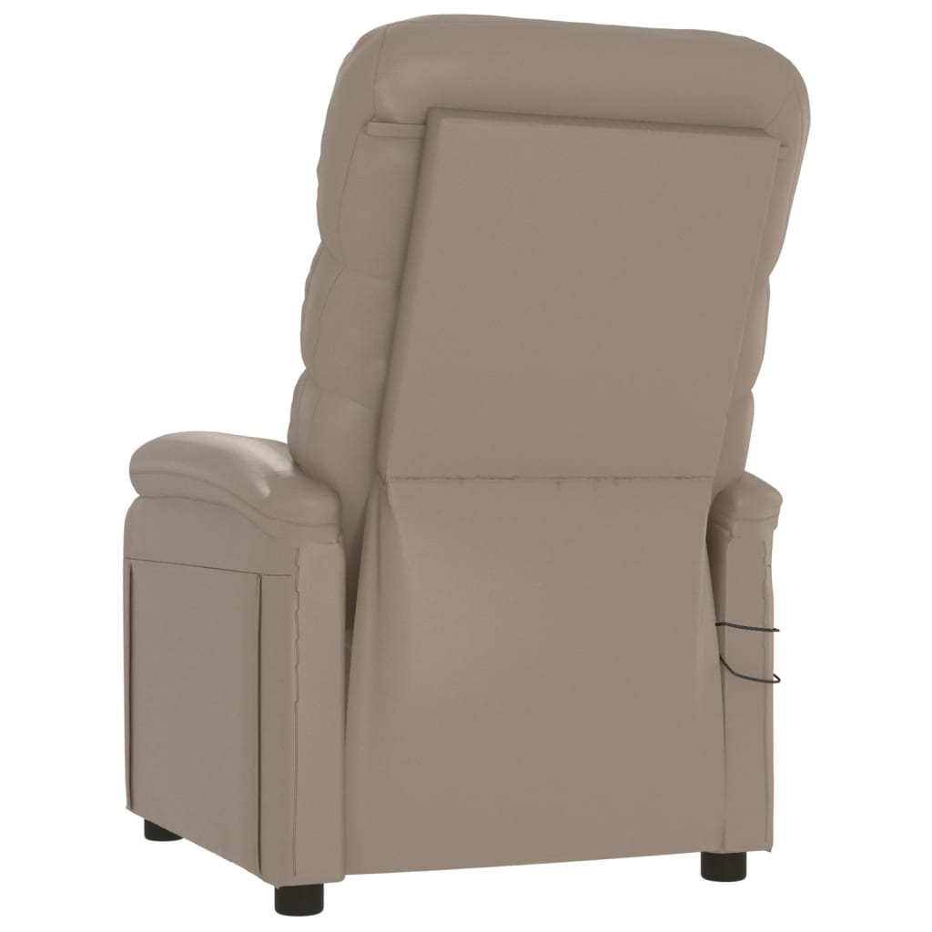 vidaXL Fotoliu de masaj electric, cappuccino, piele ecologică