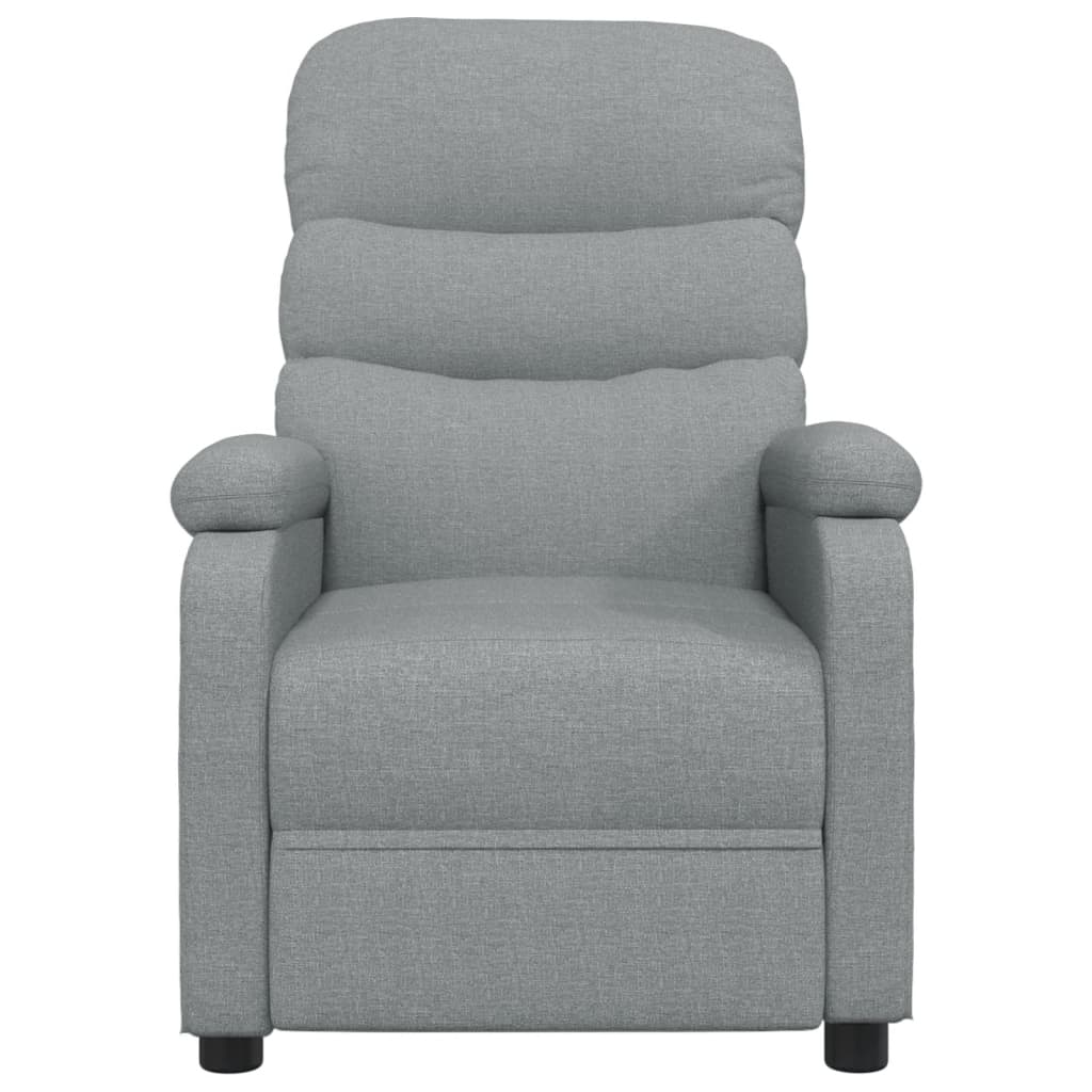 vidaXL Fotoliu de masaj electric rabatabil, gri deschis, textil vidaXL Fotoliu de masaj electric rabatabil, gri deschis, textil