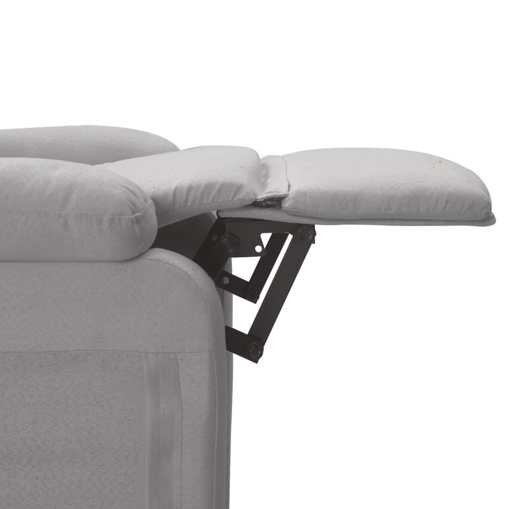 vidaXL Fotoliu de masaj electric rabatabil, gri deschis, textil vidaXL Fotoliu de masaj electric rabatabil, gri deschis, textil