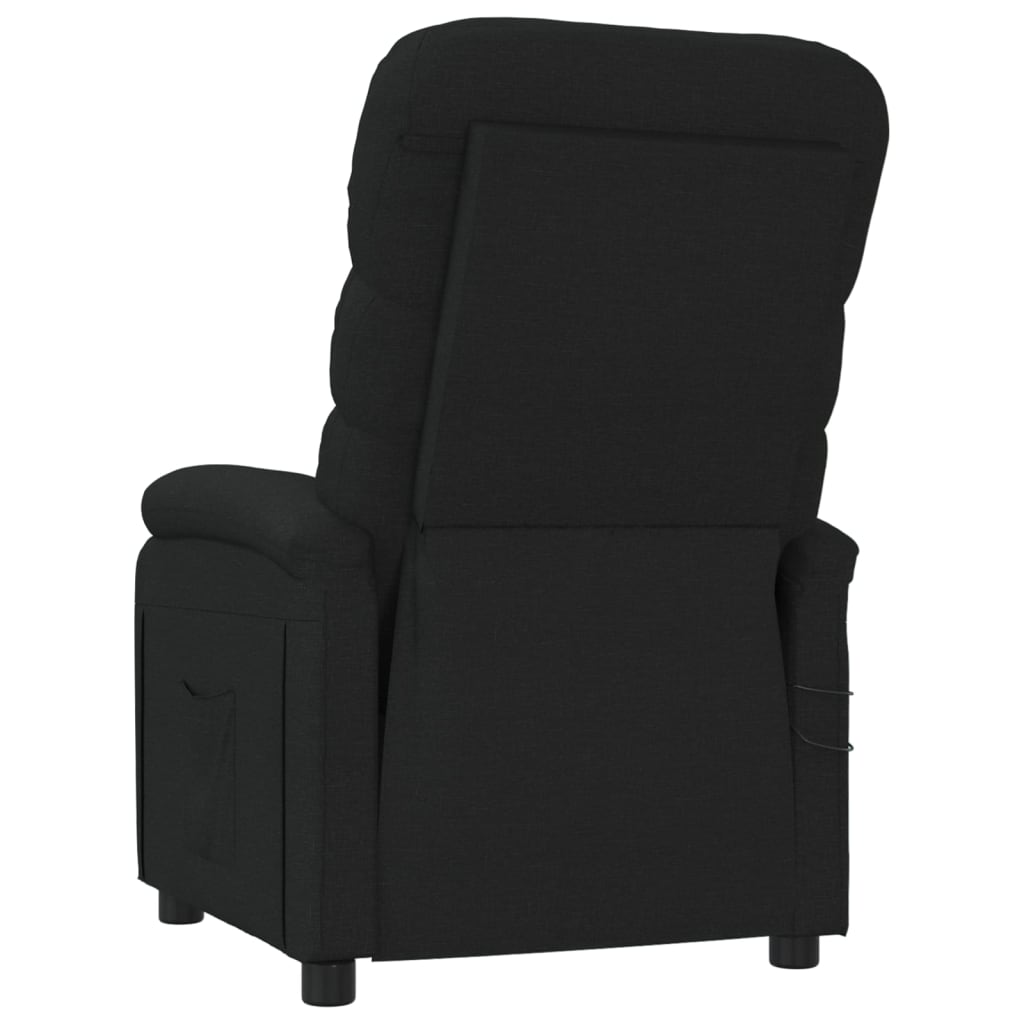 vidaXL Fotoliu de masaj electric rabatabil, negru, textil vidaXL Fotoliu de masaj electric rabatabil, negru, textil