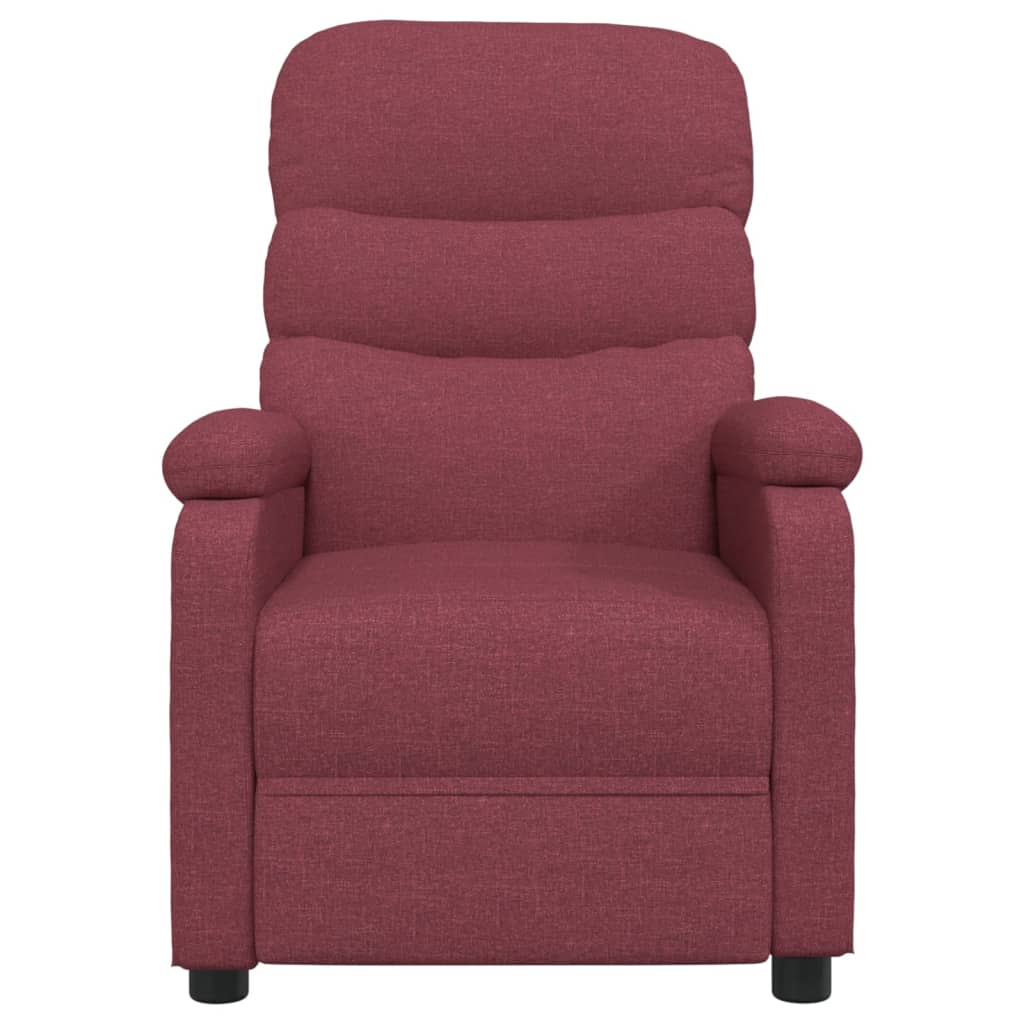 vidaXL Fotoliu de masaj electric rabatabil, roșu vin, textil vidaXL Fotoliu de masaj electric rabatabil, roșu vin, textil