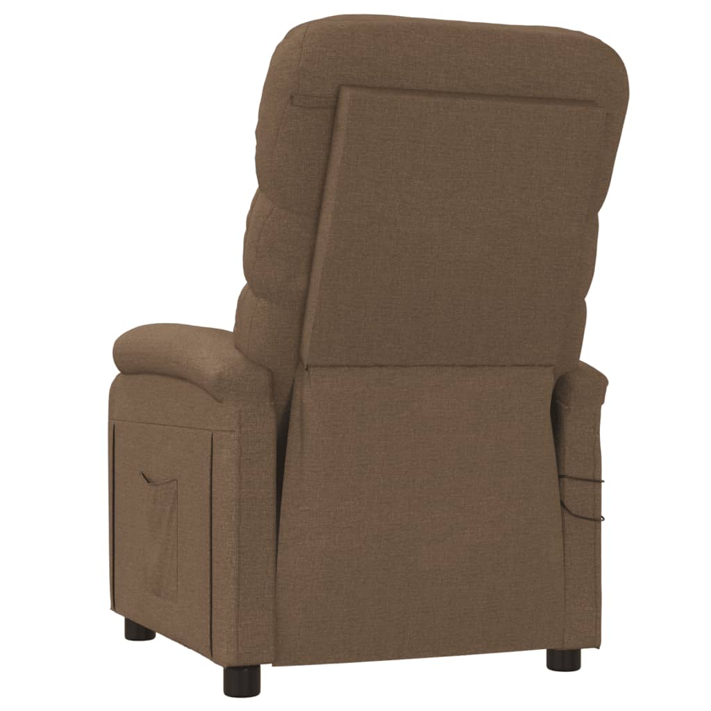 vidaXL Fotoliu de masaj electric, maro, material textil vidaXL Fotoliu de masaj electric, maro, material textil