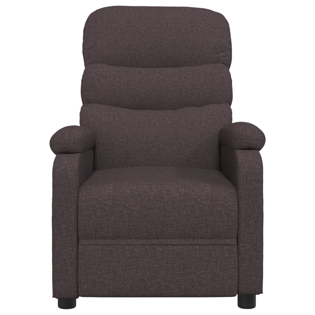 vidaXL Fotoliu de masaj electric, maro închis, material textil vidaXL Fotoliu de masaj electric, maro închis, material textil