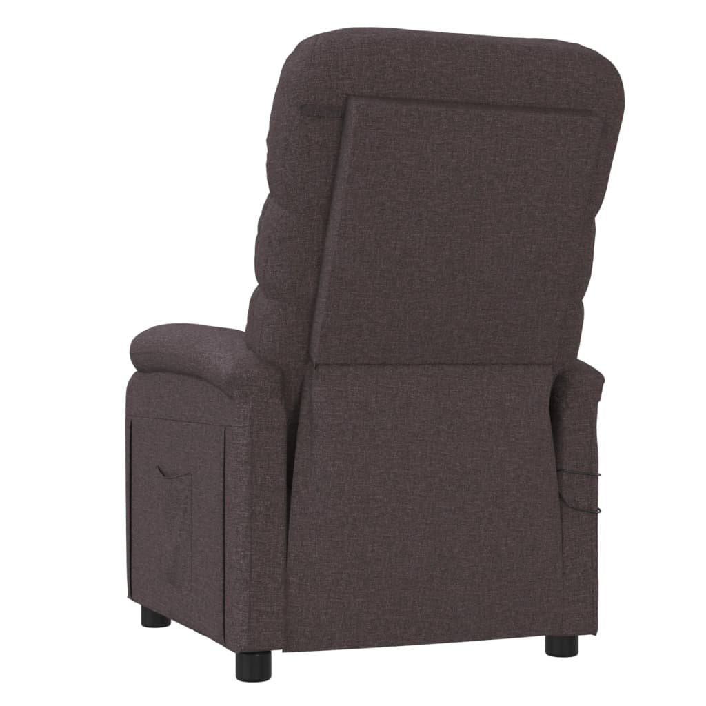 vidaXL Fotoliu de masaj electric, maro închis, material textil vidaXL Fotoliu de masaj electric, maro închis, material textil