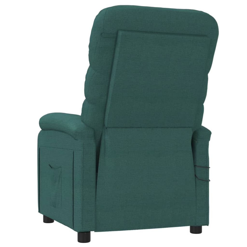 vidaXL Fotoliu de masaj electric, verde închis, material textil vidaXL Fotoliu de masaj electric, verde închis, material textil