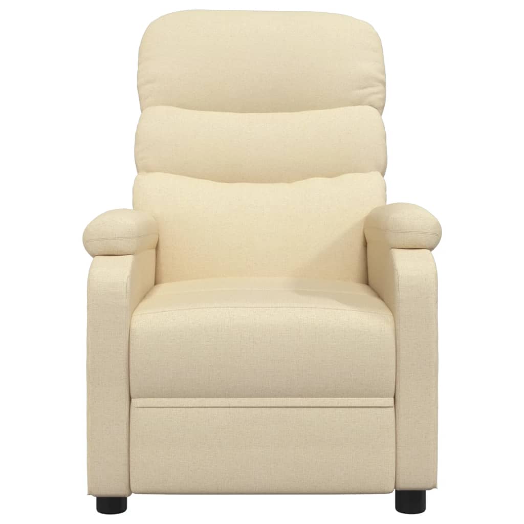 vidaXL Fotoliu de masaj electric rabatabil, crem, textil