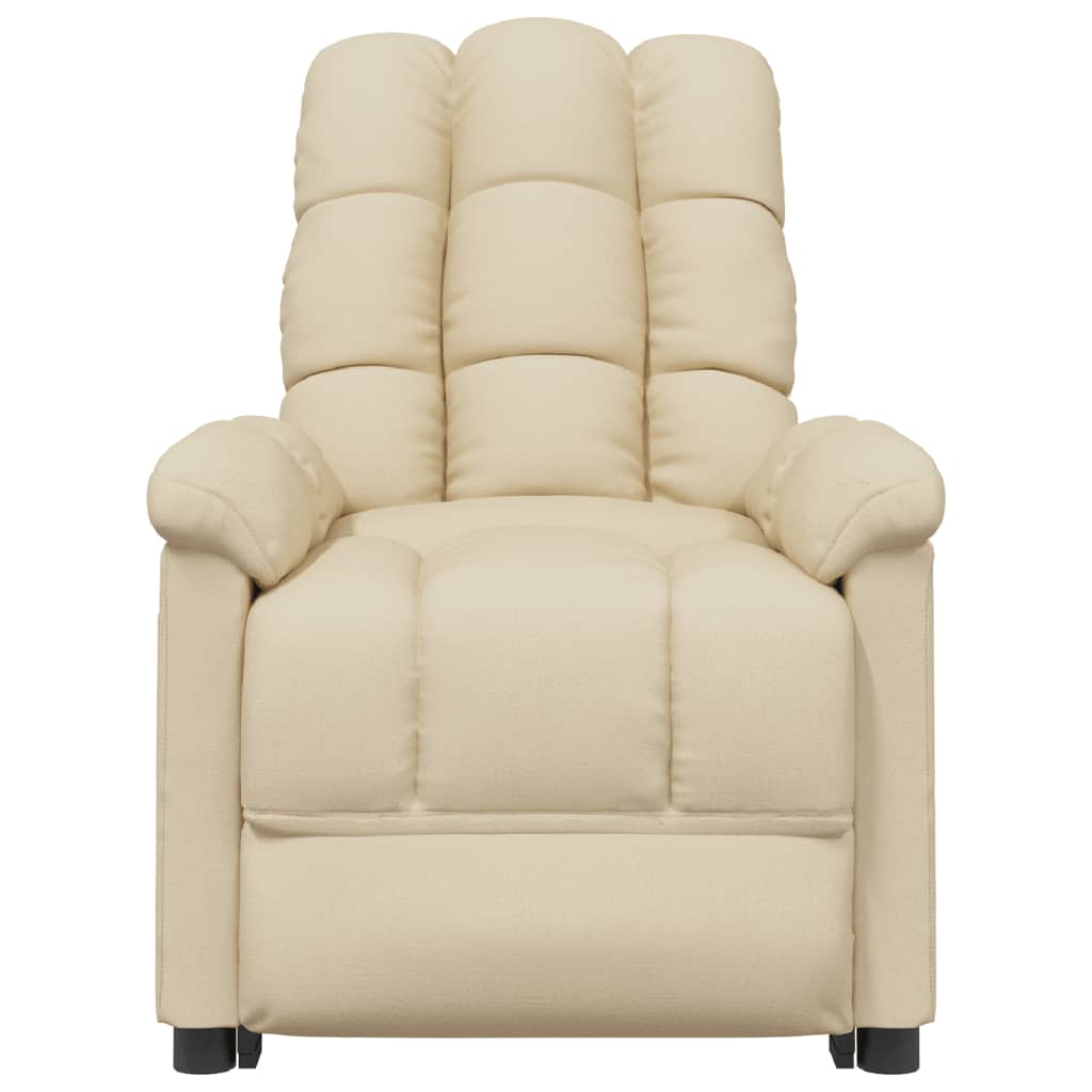 vidaXL Fotoliu rabatabil electric, crem, material textil