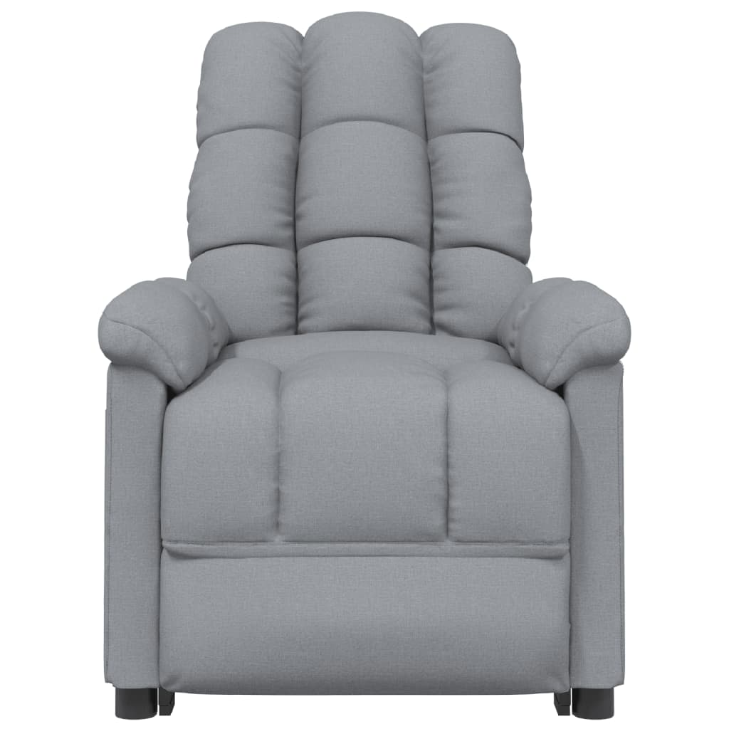 vidaXL Fotoliu de masaj electric rabatabil, gri deschis, textil vidaXL Fotoliu de masaj electric rabatabil, gri deschis, textil